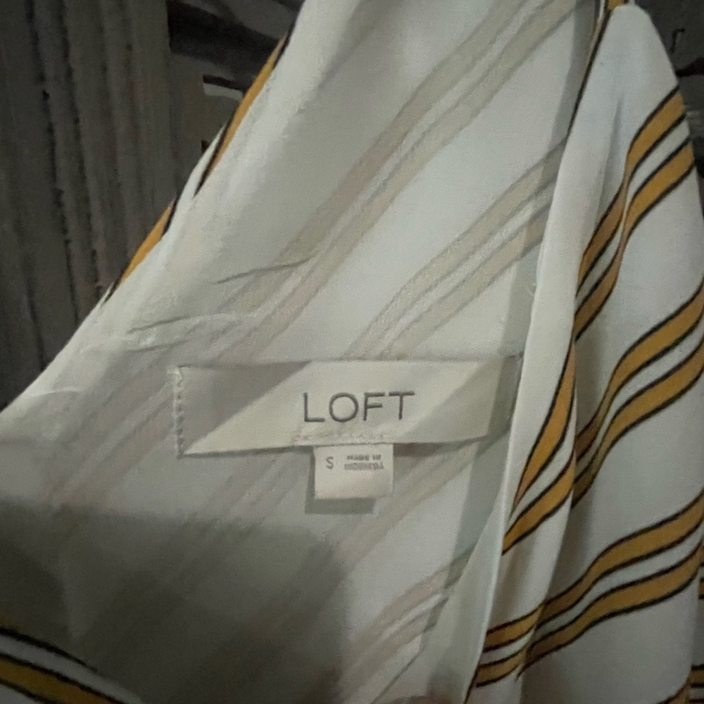 LOFT Golden Yellow and White Chevron Camisole Tank - Picture 2 of 6